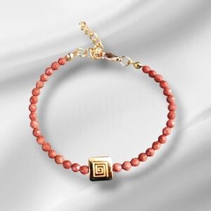 Dainty Gold Sandstone adjustable bracelet